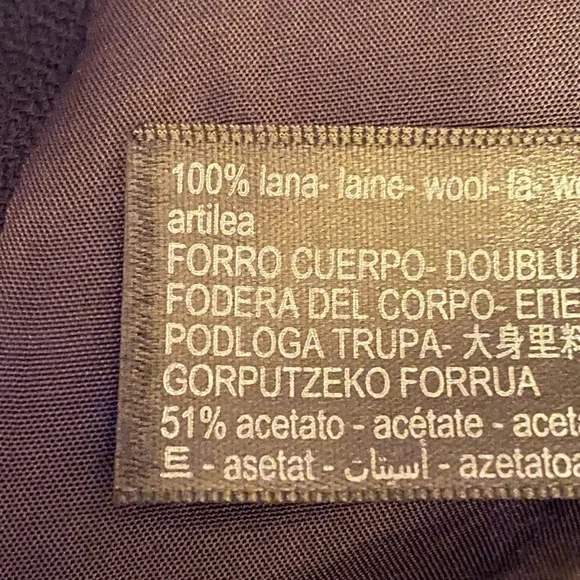 NWT. Massimo Dutti Black 100% Wool Micro-Textured Open Blazer. Size 2, 4. - Picture 11 of 15